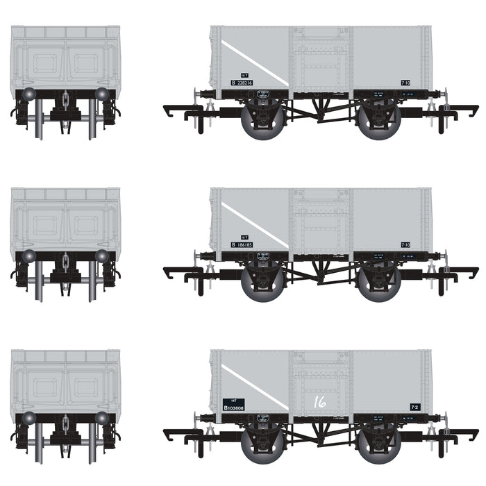 BR 16T Mineral - 1/109 - BR Freight Grey (Original text on black panels) - Pack G