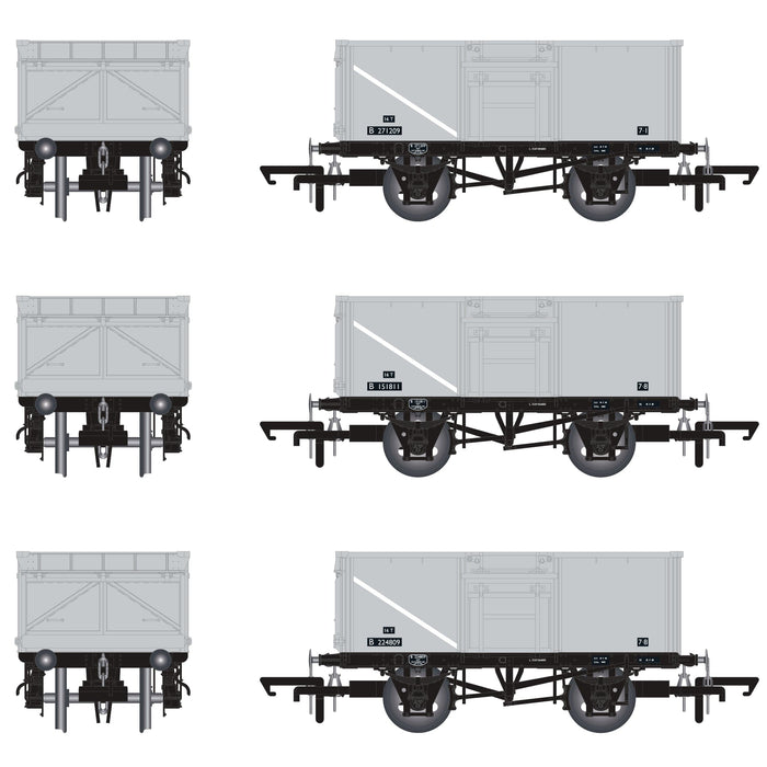 BR 16T Mineral - 1/108 - BR Freight Grey (Original text on black panels) - Pack A