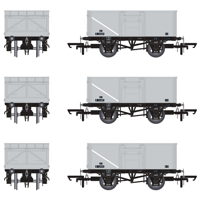 BR 16T Mineral - 1/108 - BR Freight Grey (Original text on black panels) - Pack B