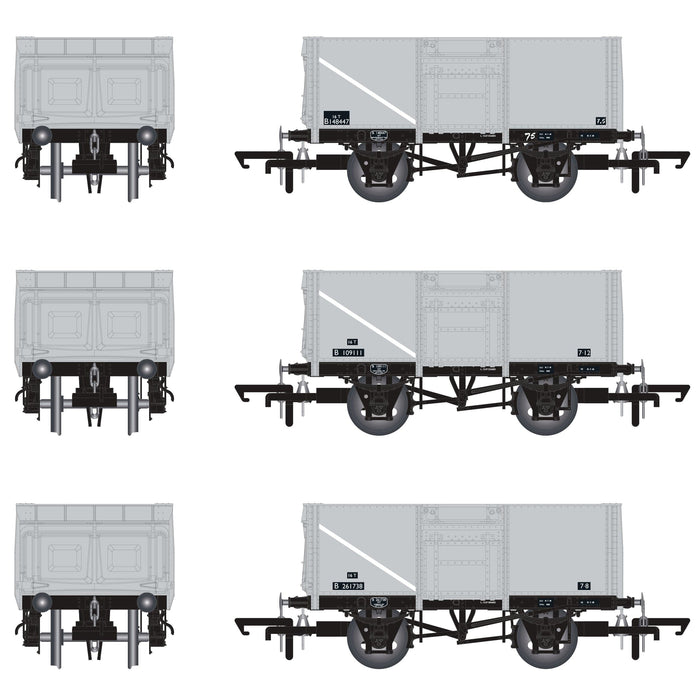 BR 16T Mineral - 1/109 - BR Freight Grey (Original text on black panels) - Pack F