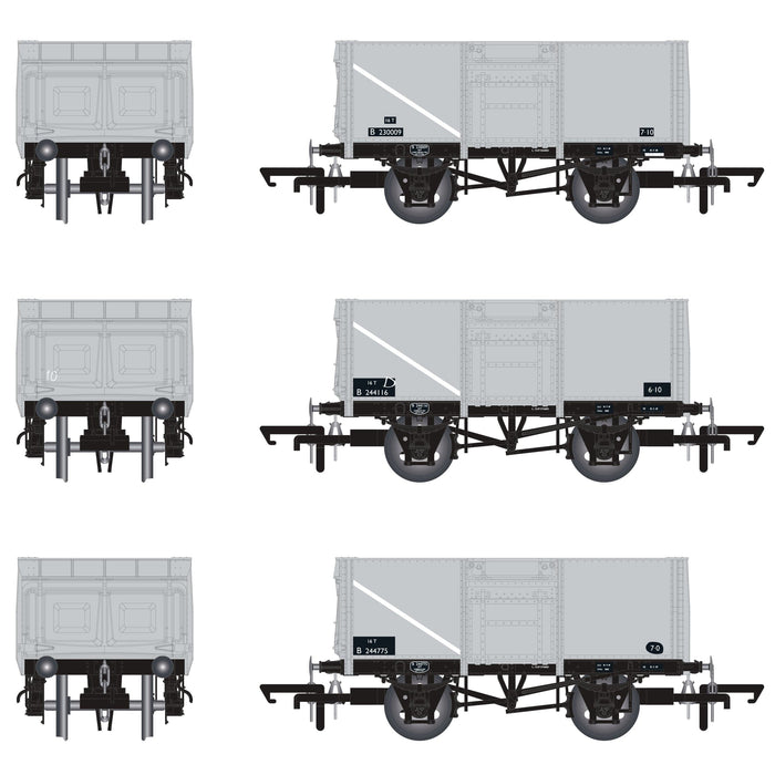 BR 16T Mineral - 1/109 - BR Freight Grey (Original text on black panels) - Pack J