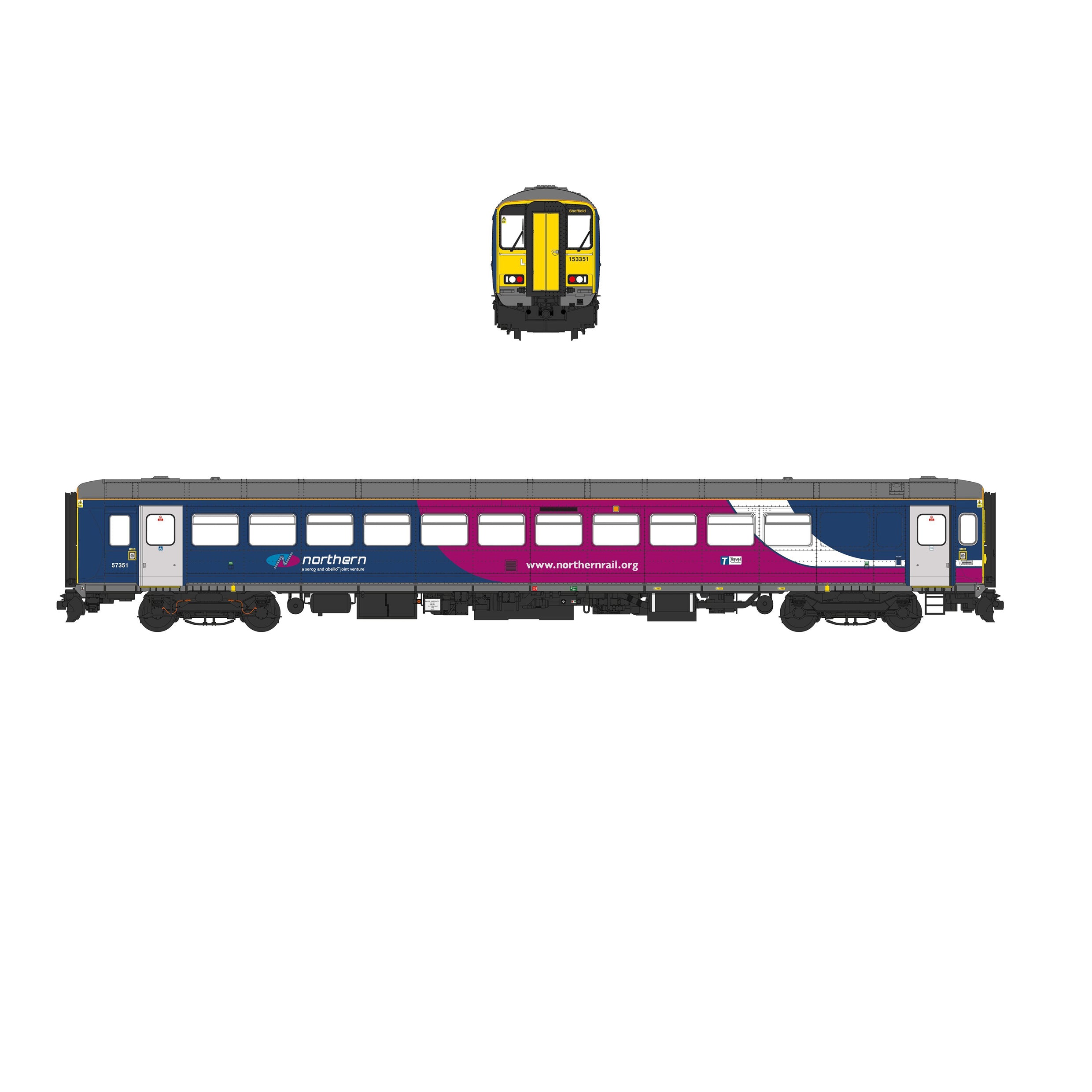 Class 153 - Northern Swoosh - 153351 - OO Scale – Accurascale