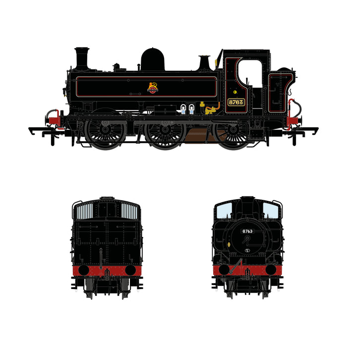 8750 Class  - 8763 - Early Emblem Lined Black - DCC Sound Fitted