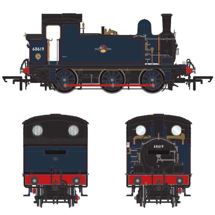 68619 - Late BR J69 - Lined Dark Blue (Liverpool Street Shed Pet) - DCC Sound Fitted