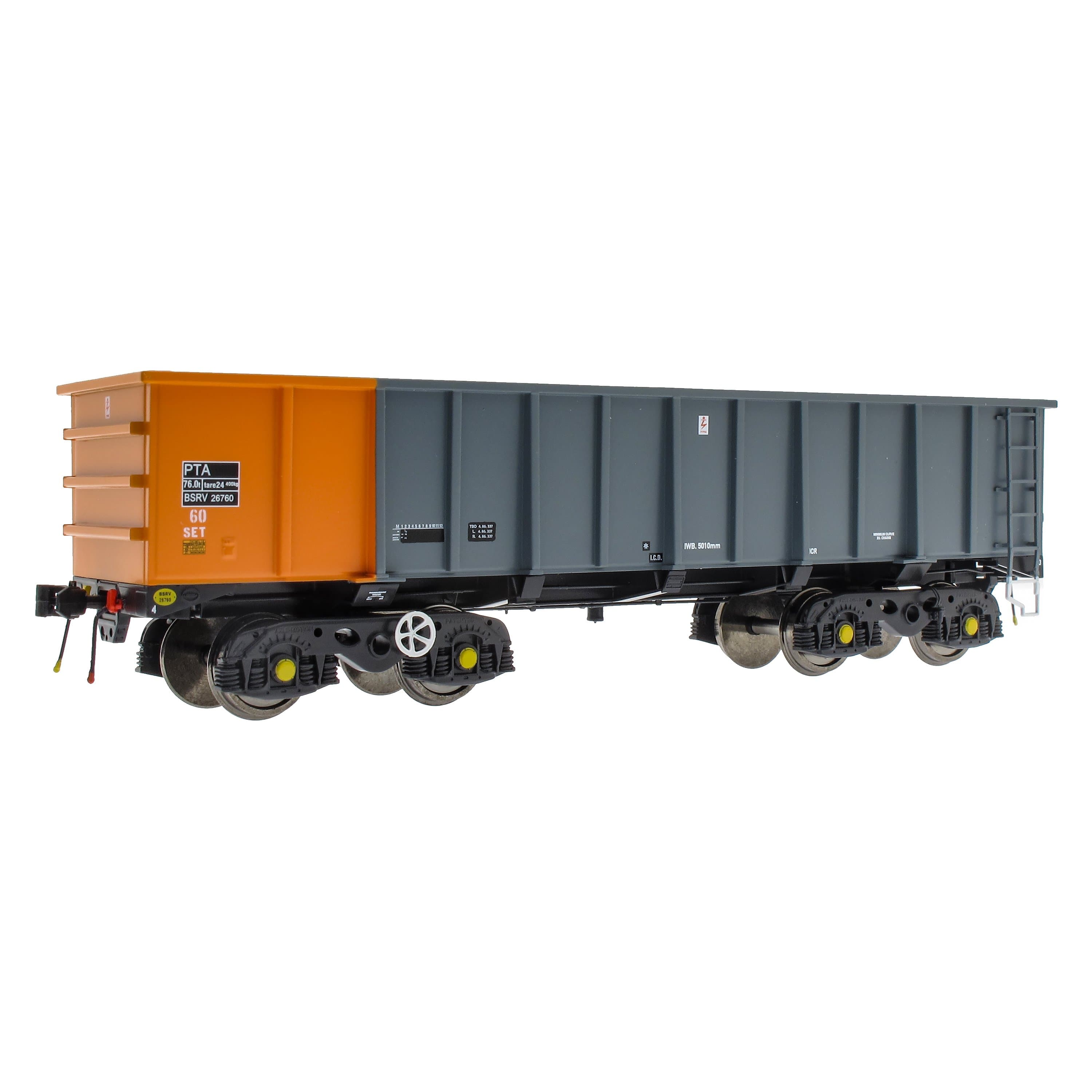 Pecyn PTA/JTA+JUA Bogie Tippler - Dur Prydeinig Llwyd ac Oren (Allan)