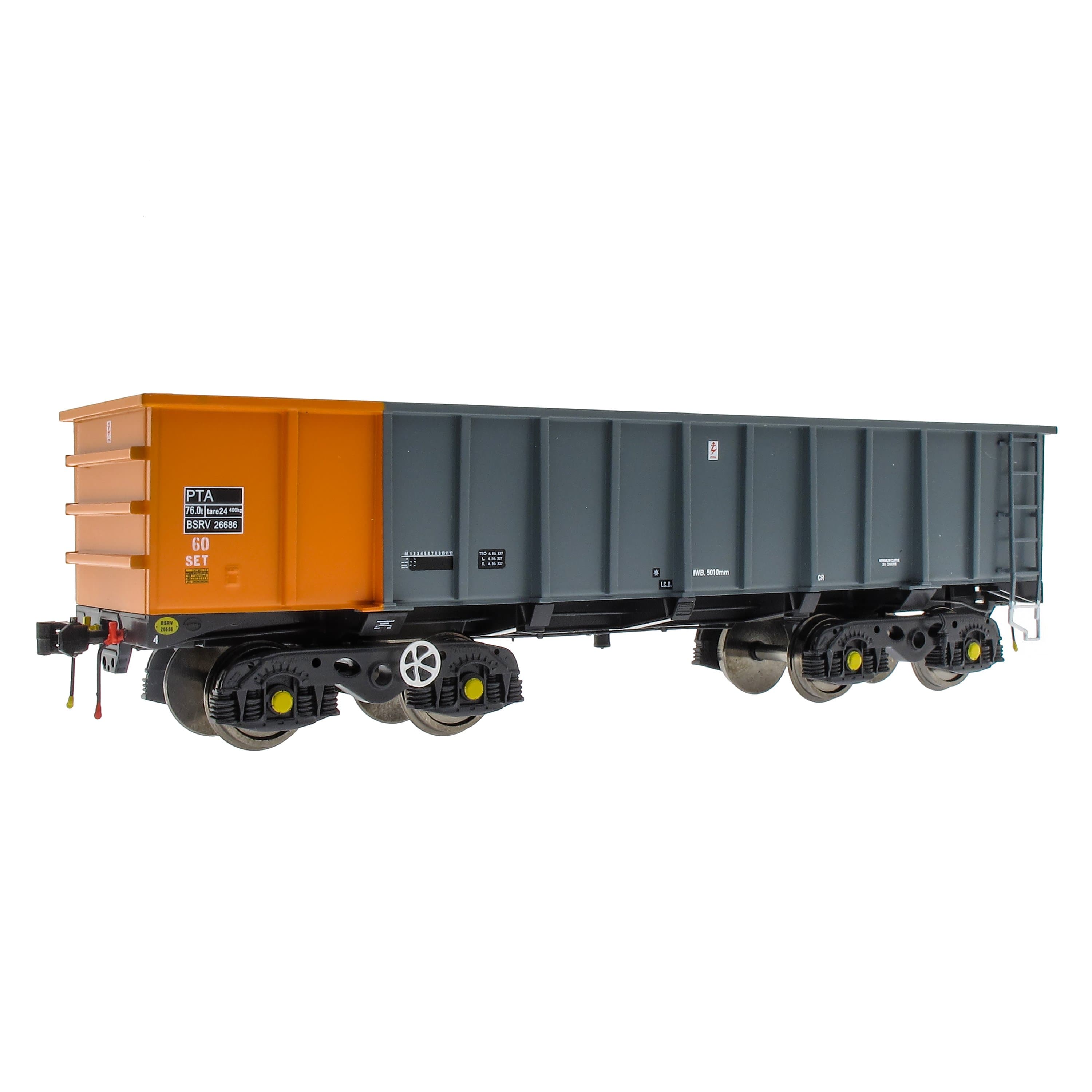 Pecyn PTA/JTA+JUA Bogie Tippler - Dur Prydeinig Llwyd ac Oren (Allan)