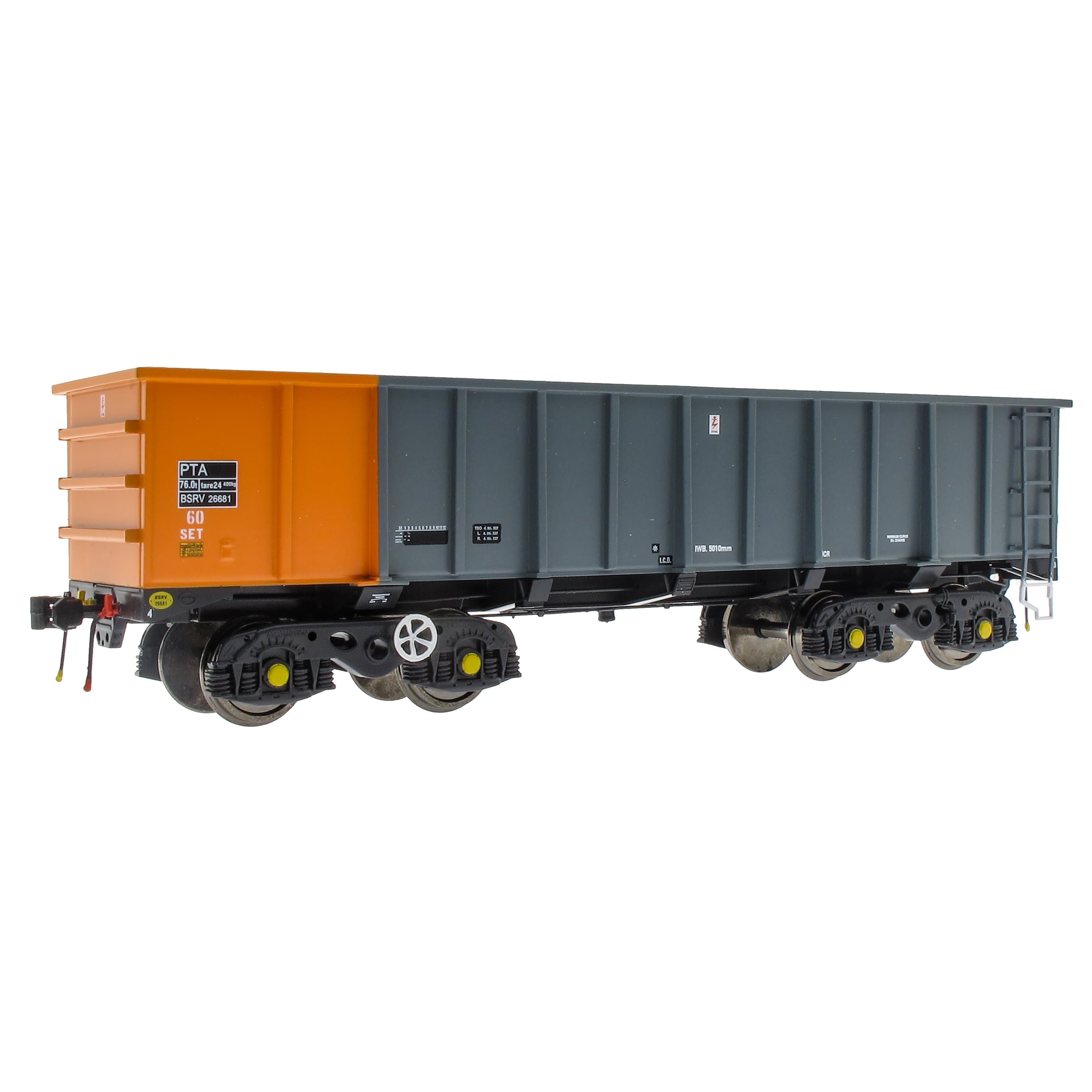 Pecyn PTA/JTA+JUA Bogie Tippler - Dur Prydeinig Llwyd ac Oren (Allan)