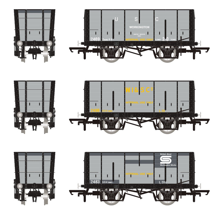 DGM 12 Hopper - United Steel Company Grey - Triple Pack