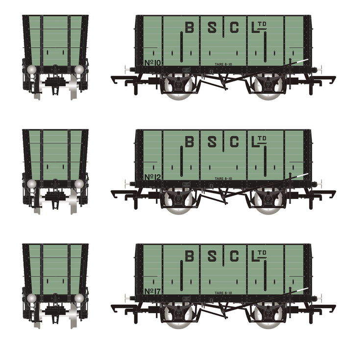 BSC (Internal User) Hopper - Pale Green, with black ironwork - Triple Pack