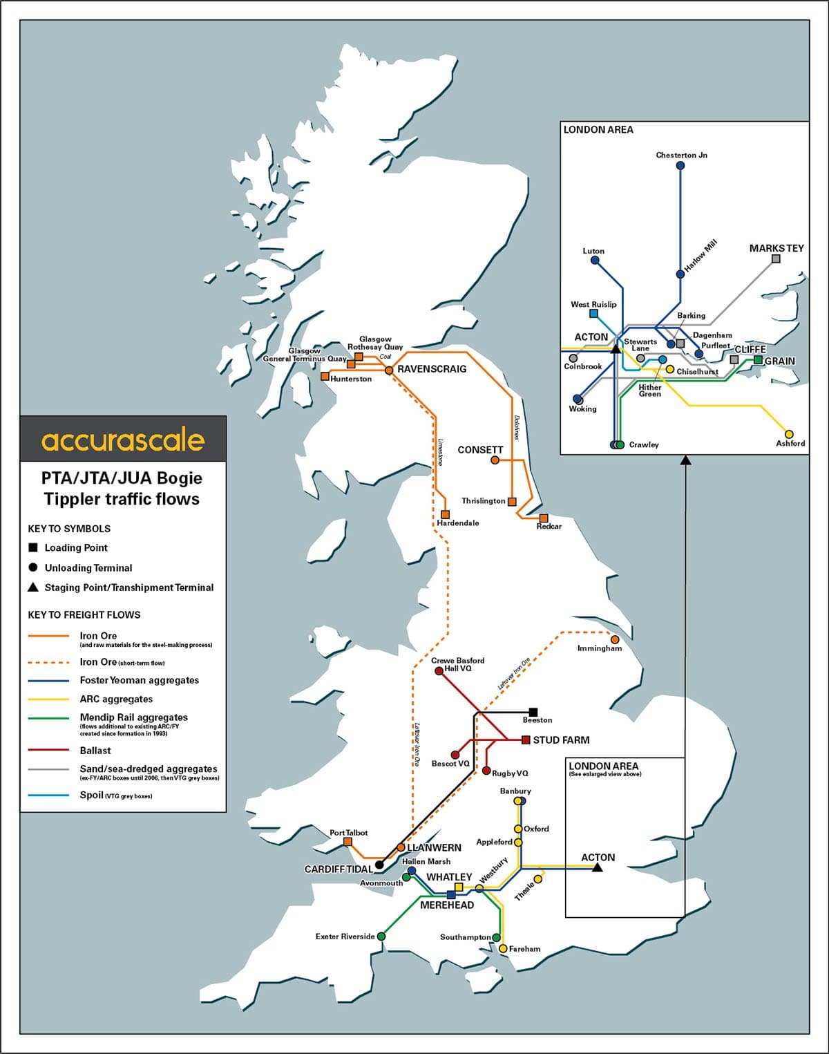Pecyn PTA/JTA+JUA Bogie Tippler - Dur Prydeinig Llwyd ac Oren (Allan)